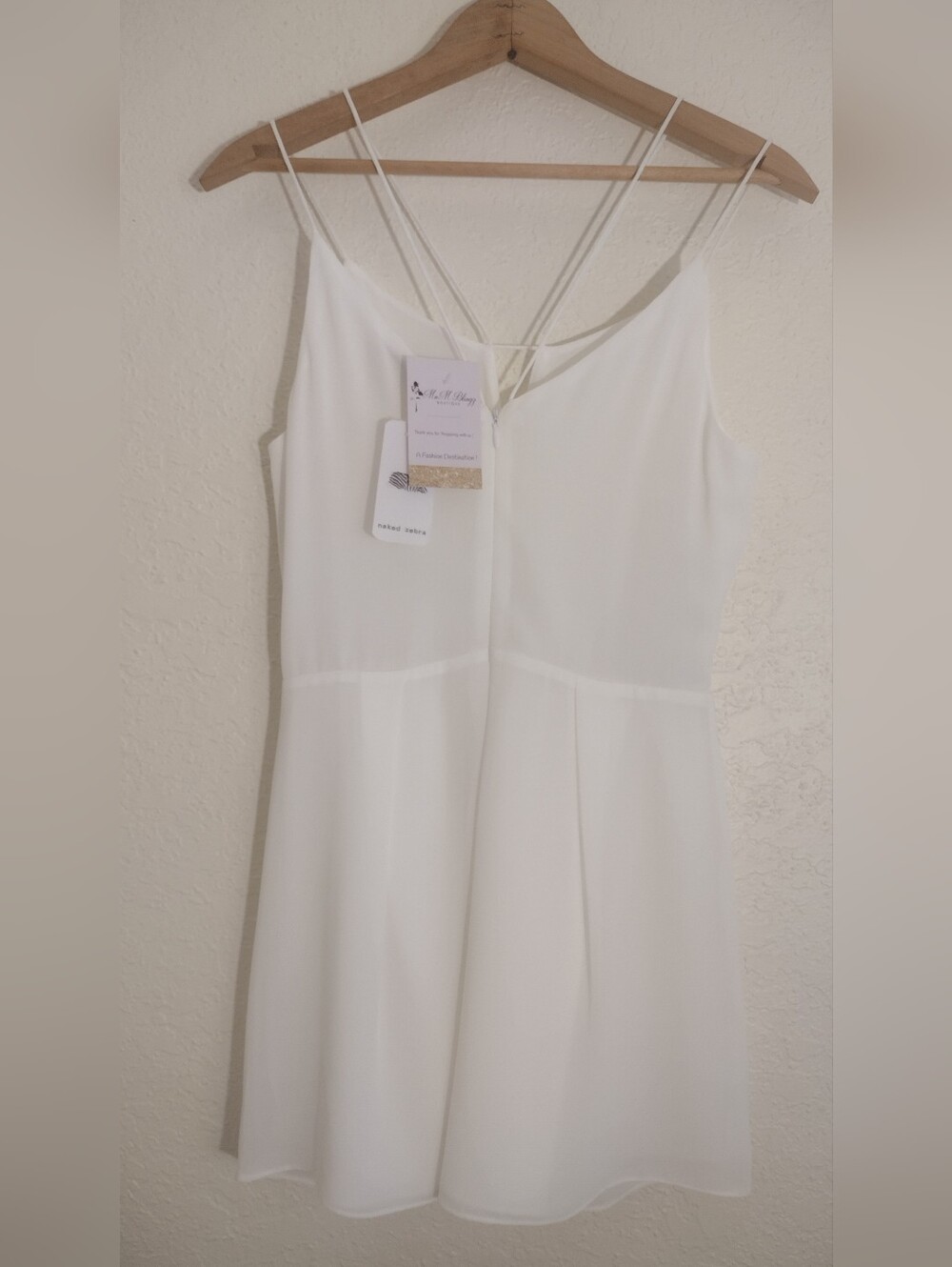 Naked Zebra White Spaghetti-Strap Romper - Picture 6 of 8